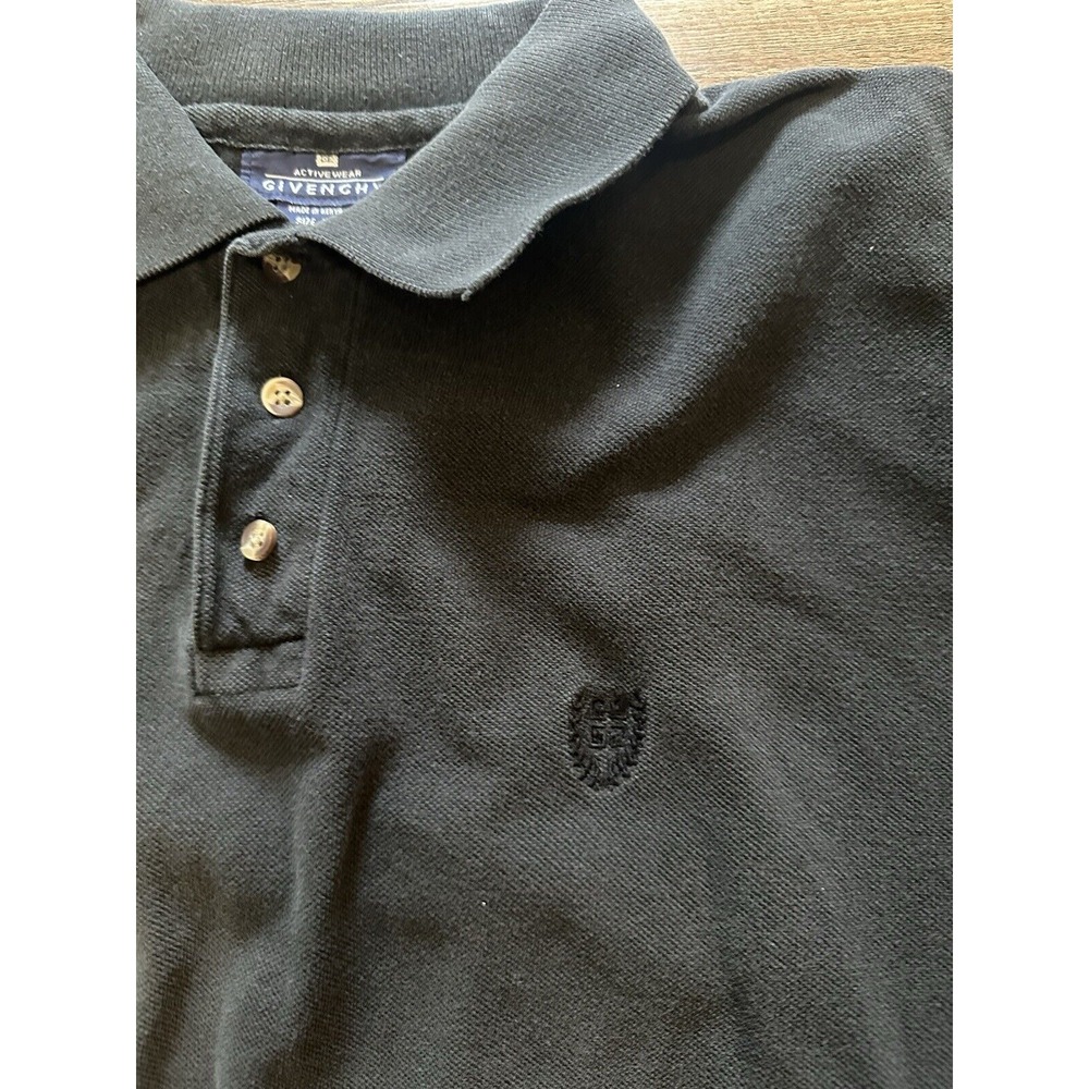 Givenchy Activewear Polo Shirt Men's Xtra-Large XL Black *READ - DAMAGE* - Picture 2 of 5